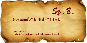 Szedmák Bálint névjegykártya
