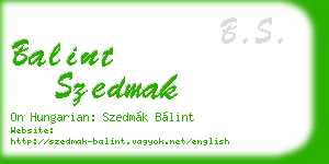 balint szedmak business card
