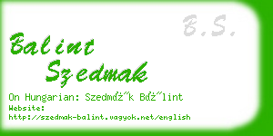 balint szedmak business card
